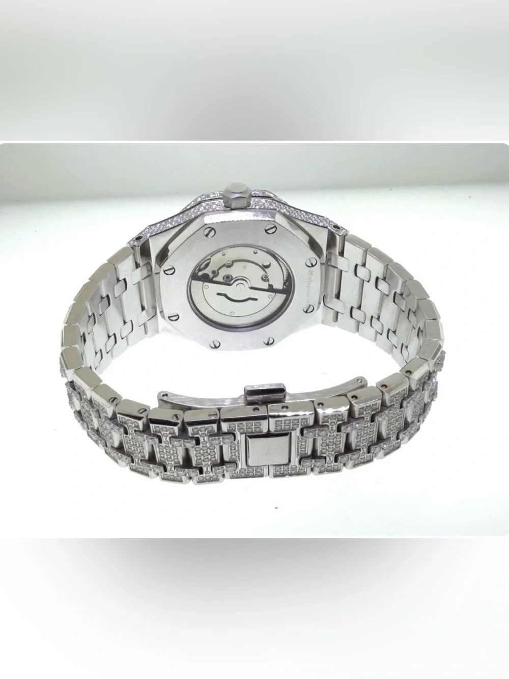 VVS Moissanite Automatic Watch | Silver Stainless Steel | Self-Winding